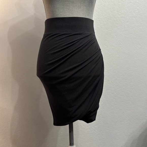 Helmut Lang women’s Twist skirt wool nova jersey color charcoal size P/S NWT - Picture 2 of 8